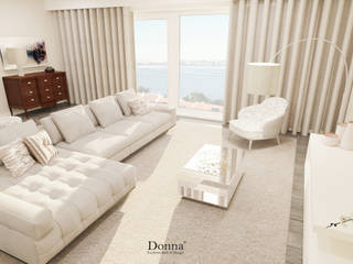 Remodelação de Sala e Quarto, Donna - Exclusividade e Design Donna - Exclusividade e Design モダンデザインの リビング