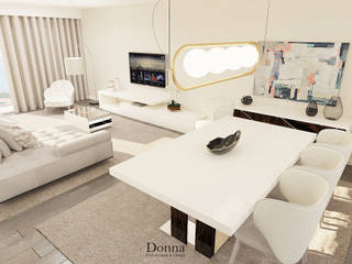 Remodelação de Sala e Quarto, Donna - Exclusividade e Design Donna - Exclusividade e Design モダンデザインの リビング