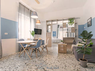 GIULIANOVA BEACH HOUSE_Progetto di arredo/Home Staging/Servizio Fotografico per casa vacanze, Habitat Home Staging & Photography Habitat Home Staging & Photography 北欧デザインの リビング