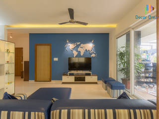 Axis Aspire 2.5 BHK - Mr. Ramprasad, DECOR DREAMS DECOR DREAMS モダンデザインの リビング