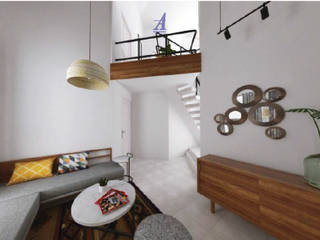 The Kinder House - Pejaten, Jakarta Selatan, Asta Karya Studio Asta Karya Studio Asian style living room Wood Wood effect