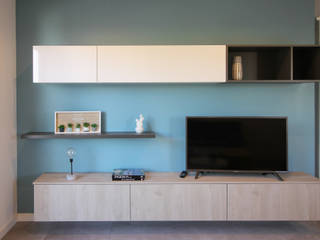 APPARTEMENT T2 A STRASBOURG, Agence ADI-HOME Agence ADI-HOME Scandinavian style living room Wood-Plastic Composite Blue