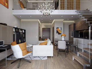 Апартаменты в ЖК TriBeCa, Lumier3Design Lumier3Design Phòng khách