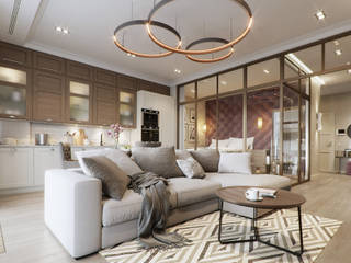 Апартаменты под сдачу в ЖК TriBeCa (Fulton), Lumier3Design Lumier3Design Eclectic style living room