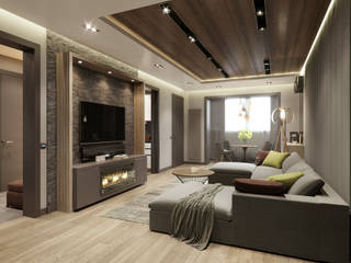 4-х комнатная квартира в ЖК Новое Тушино, Lumier3Design Lumier3Design Modern Living Room