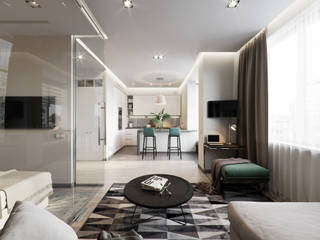 Квартира-студия на Тульской, Lumier3Design Lumier3Design Minimalist living room