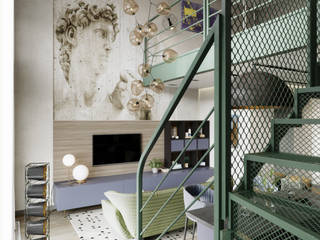 Апартаменты в ЖК TriBeCa, Lumier3Design Lumier3Design Cầu thang