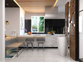 3BHK flat interior design in modern style , Rhythm And Emphasis Design Studio Rhythm And Emphasis Design Studio