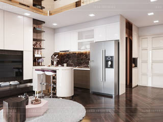 THIẾT KẾ NỘI THẤT MONOCHROME CĂN HỘ LANDMARK 81 - Tiêu chí "Less is more" trong thiết kế nội thất, ICON INTERIOR ICON INTERIOR Modern Kitchen