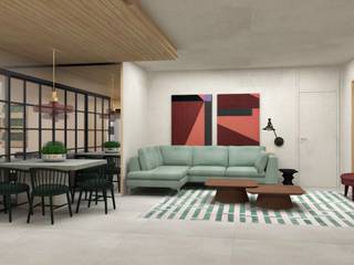 Apartamento SPS, Lucas Gurgel Arquitetura Lucas Gurgel Arquitetura Salas de estilo moderno Madera Acabado en madera