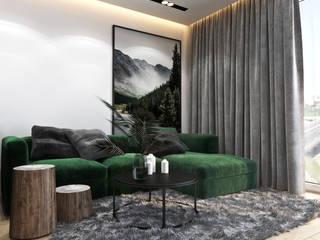Mieszkanie z zielonym akcentem, Ambience. Interior Design Ambience. Interior Design Modern living room