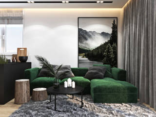 Mieszkanie z zielonym akcentem, Ambience. Interior Design Ambience. Interior Design Modern living room