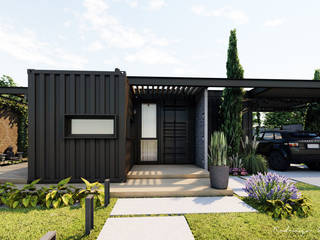 Residencial Modular - Contêiner, Rodrigo Westerich - Design de Interiores Rodrigo Westerich - Design de Interiores Casas industriais Ferro/Aço
