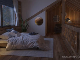 Спальня в стиле шале, студия Design3F студия Design3F Rustic style bedroom