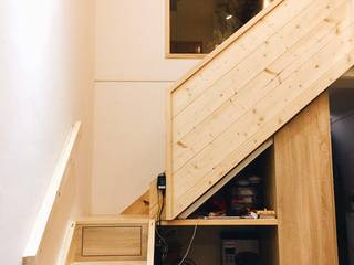 樓梯收納 圓方空間設計 Stairs Plywood Wood effect