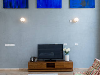 Living Room of completed project 1, Atom Interiors Atom Interiors 现代客厅設計點子、靈感 & 圖片