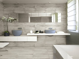 pavimento finto legno in gres porcellanato, pavimento finto legno pavimento finto legno Modern walls & floors Pottery