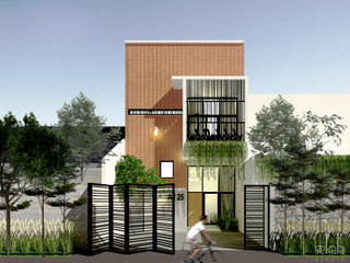 Rumah Kelapa Gading Mrs. Vika's., SEKALA Studio SEKALA Studio Maisons modernes Briques Blanc