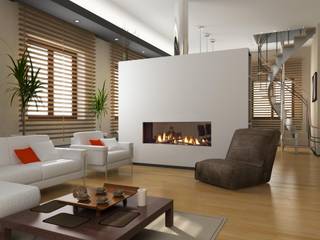 CAMINETTI A GAS BIFACCIALI E TRIFACCIALI, Dim-ora Caminetti su misura a gas, elettrici e a bioetanolo Dim-ora Caminetti su misura a gas, elettrici e a bioetanolo Modern living room