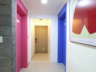 용산구 원효로4가 강변삼성스위트 아파트인테리어 , DESIGNCOLORS DESIGNCOLORS Corredores, halls e escadas modernos