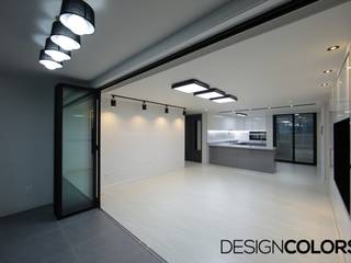 마포구 현석동 강변힐스테이트 아파트인테리어, DESIGNCOLORS DESIGNCOLORS Ruang Keluarga Modern