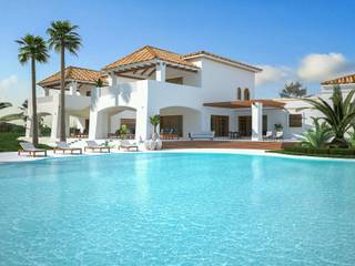 Villa con piscina, Capitana (CA), Santoro Design Render Santoro Design Render Piletas de jardín