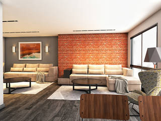 Apartment Interior in East Town Sodic, Zoning Architects Zoning Architects Ruang Keluarga Modern