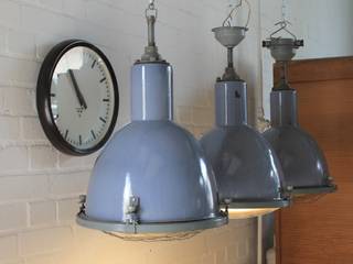 "DOVE" Fabriklampe Design Industrie Lampe Emaille Blau Vintage, Lux-Est Lux-Est Industrial style bars & clubs Metal Blue