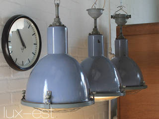 "DOVE" Fabriklampe Design Industrie Lampe Emaille Blau Vintage, Lux-Est Lux-Est Industrial style bars & clubs Metal Blue