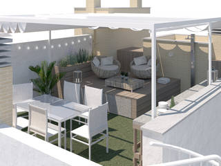 Infografías terraza en Málaga, Lilura Design Lilura Design Varandas, marquises e terraços modernos