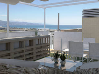 Infografías terraza en Málaga, Lilura Design Lilura Design Varandas, marquises e terraços modernos