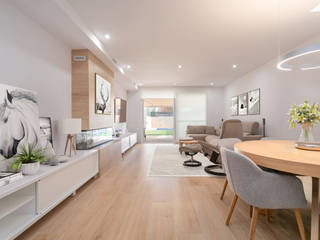 Home satging virtual, Viuers Viuers Scandinavian style dining room Wood White