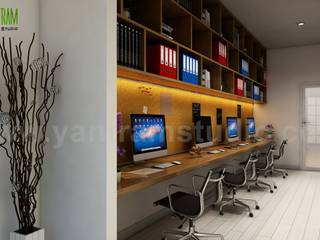 The Best 3D Computer Room Interior Design Ideas by Yantram 3d interior designers Melbourne, Australia, Yantram Animation Studio Corporation Yantram Animation Studio Corporation مساحات تجارية أسمنت