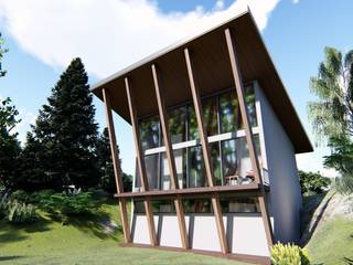 Casa Unifamiliar, Triad Group Triad Group Rustic style house Wood Wood effect