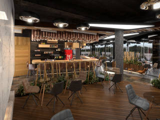Kafe - İç Mekan, Dündar Design - Mimari Görselleştirme Dündar Design - Mimari Görselleştirme Comedores de estilo moderno