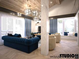 PENTHOUSE W ŚWINOUJŚCIU, MIKOŁAJSKAstudio MIKOŁAJSKAstudio غرفة المعيشة