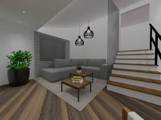 Projeto de interiores sala de estar, Cláudia Legonde Cláudia Legonde Salas de estar modernas Madeira Branco