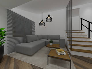 Projeto de interiores sala de estar, Cláudia Legonde Cláudia Legonde Salas de estar modernas Madeira Branco