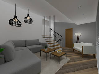 Projeto de interiores sala de estar, Cláudia Legonde Cláudia Legonde Modern living room Wood White
