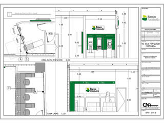 DISEÑO ARQUITECTÓNICO Y DETALLES - BANCO FALABELLA SAN FERNANDO- CARTAGENA, Arquitectura SS Arquitectura SS Espacios comerciales