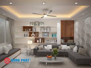 Lựa chọn đồ nội thất phù hợp cho phòng khách hiện đại, Công ty TNHH TK XD Song Phát Công ty TNHH TK XD Song Phát Ruang Keluarga Gaya Asia MDF