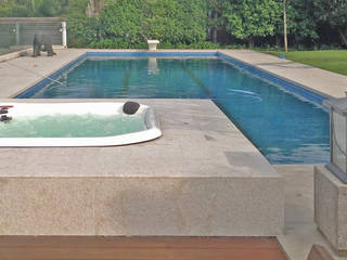 Reforma de piscina e spa, Raul Hilgert Arquitetura de Exteriores Raul Hilgert Arquitetura de Exteriores Garden Pool Granite