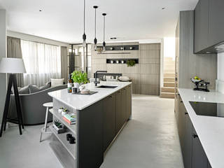 An urban chic mews in Fulham, Tailored Living Interiors Tailored Living Interiors Industrial style kitchen Wood Wood effect