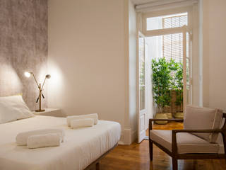 Apartamento de 2 quartos - Campolide, Lisboa, Traço Magenta - Design de Interiores Traço Magenta - Design de Interiores Cuartos de estilo moderno Beige