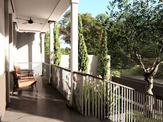 House Study 03, alexander and philips alexander and philips Balcones y terrazas de estilo clásico Madera Blanco