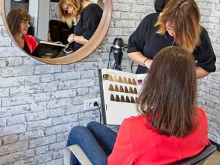 L'Atelier - nouveau salon de coiffure, ATDECO ATDECO Espacios comerciales Madera Acabado en madera