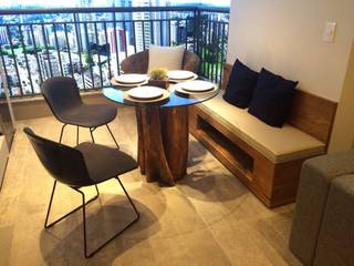 Base de Guarantã de tronco para Mesa de Jantar, ArboREAL Móveis de Madeira ArboREAL Móveis de Madeira Rustic style dining room Solid Wood Multicolored