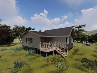 Diseño de vivienda sureña en Dalcahue, Chiloé, Ekeko Arquitectura Ekeko Arquitectura Single family home