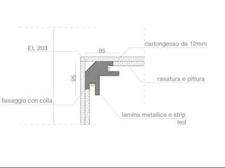 Veletta per luce led bidirezionale tra parete e soffitto, Eleni Lighting Eleni Lighting Salas de estilo moderno