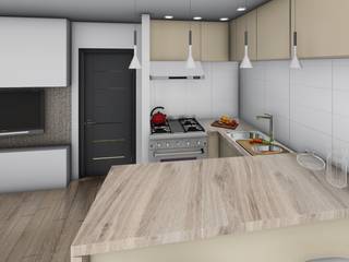 Monoambiente -Kucht, Triad Group Triad Group Kitchen Wood Wood effect